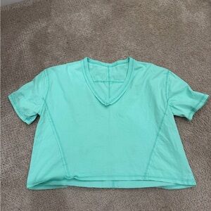 Altar'd State Aqua V-Neck Crop Top